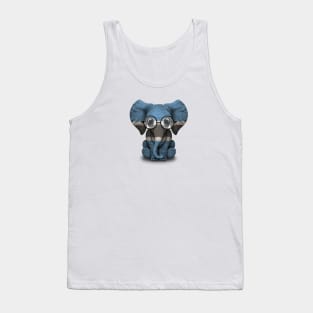 Baby Elephant with Glasses and Botswana Flag Tank Top